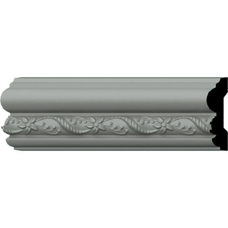 Ekena Millwork 3"H x 7/8"P x 94 1/2"L (3" Repeat) Leaf Twist Chair Rail