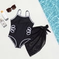 thumbnail image 5 of Girls One-Piece Cut Out Design Swimsuit with Cover Up Skirt Adjustable Straps Swimwear Solid Color Bathing Suit for Girls, 5 of 9