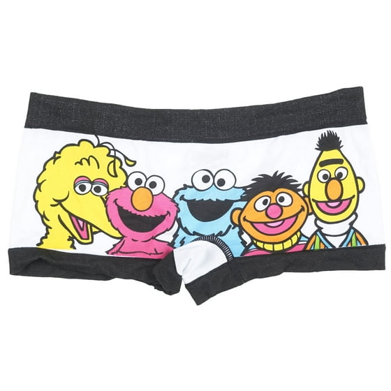 Sesame Street Gang Squad Group Panties Underwear Boy Shorts TV Show Elmo White