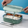 thumbnail image 3 of Fiambrera Contenedor de comida 3 Rejillas Fiambrera Trabajo Picnic Accesorios de cocina Snack A prueba de fugas Almacenamiento Microondas Organizadores de utensilios de cocina Celeste/3 rejillas Billuyoard HA083044-01, 3 of 6