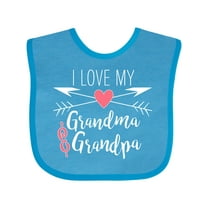 Inktastic I Love My Grandma and Grandpa Heart and Arrows Boys or Girls Baby Bib