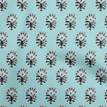 oneOone Tissu Georgette Viscose Bleu Turquoise pour Projets d'Artisanat Décoration Tissu Imprimé au Mètre 42 Pouces de Large