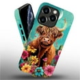 thumbnail image 3 of Punmada Compatible with iPhone 11 Pro Matte Case For Girl Boy Full Body Protective Hard Shell Esthetics Pattern Flower Highland Cow, 3 of 7