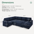 thumbnail image 3 of Marrber Modular Sectional  Pull-Out Sofa Bed  with Storage Velvet U-Shaped Convertible Sleeper Sofa for Living Room, Blue, 3 of 9