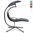 thumbnail image 1 of Costway Patio Hanging Hammock Chaise Lounge Chair with Canopy Cushion Gray, 1 of 10