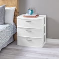 thumbnail image 4 of Sterilite 3 Drawer Wide Weave Tower, Plastic Décor Drawers with Pull Handles, White, 4 of 10