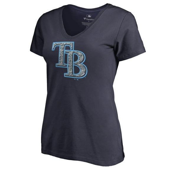 Women's Navy Tampa Bay Rays Static Logo V-Neck T-Shirt