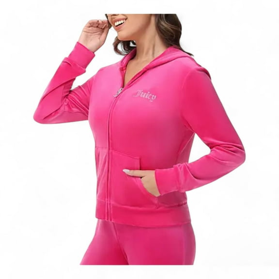 Juicy Couture Women's Velour Jacket (Free Love, XL)