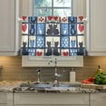 thumbnail image 2 of Yayeee Kitchen Curtains Tier Pair Light Filtering 27"x24" Rod Pocket Short Cafe Window Panel, Black Cats and Hearts, 2 of 7