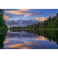 thumbnail image 2 of Zhu, Hua 24x18 Gold Ornate Wood Framed with Double Matting Museum Art Print Titled - Lake Matheson, 2 of 4