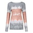 thumbnail image 3 of Casual mujer verano Sexy gradiente estampado Regular cuello redondo mujeres manga larga Top Fridja  czfsfas2520, 3 of 3