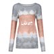 thumbnail image 3 of Casual mujer verano Sexy gradiente estampado Regular cuello redondo mujeres manga larga Top Fridja  czfsfas2524, 3 of 3