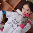 thumbnail image 4 of Cartoon Hedgehog Wool Double Layer Thermal Insulation with Finger Weave Gloves, 4 of 7
