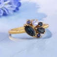 thumbnail image 2 of Vintage Teal Sapphire Engagement Ring Unique Oval Solid 14k Gold ring Blue Green Sapphire Ring Diamond Wedding Promise Ring Proposal Ring, 2 of 4