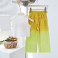 thumbnail image 4 of Wxirdiow Girl Two Piece Outfit Girls Outfits 2 Piece Bow Sleeveless Tank Tops and Cargo Pants Set Clothes for Kids Yellow Size,3-4 Years, 4 of 4