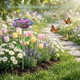 thumbnail image 6 of Iron Bee and Butterfly Watering Station Flower Bird Feeder with Garden Stake for Outdoor Patio Decor Rose Red, 6 of 7