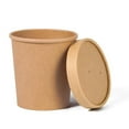 thumbnail image 4 of Kitchsy 16 oz/473 mL Disposable Kraft Paper Food Containers with Vented Lids -  Hot Soup, Ice Cream, Noodles, Frozen Yogurt - Takeout, To-Go, Meal Prep (25 Pack), 4 of 9