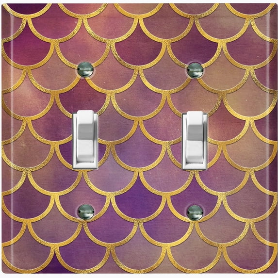 Metal Light Switch Plate Outlet Cover Mermaid Faded Purple MER010