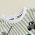 thumbnail image 7 of UngA Newborn Baby Boy Girl Summer Outfit Striped Bubble Romper Waffle Farm Tractor Infant Short Sleeve Bodysuit Country Clothes (Green,12-18 Months), 7 of 7