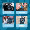 thumbnail image 3 of Carlson Pet Stroller, Includes 360 Degree Front Wheel Swivel, Rear Wheel Breaks, Reflective Trim, Mesh Panels, Umbrella, Mesh Canopy, Folds Easily to a Fraction of its Size, Black, Pets up to 30 lbs, 3 of 13