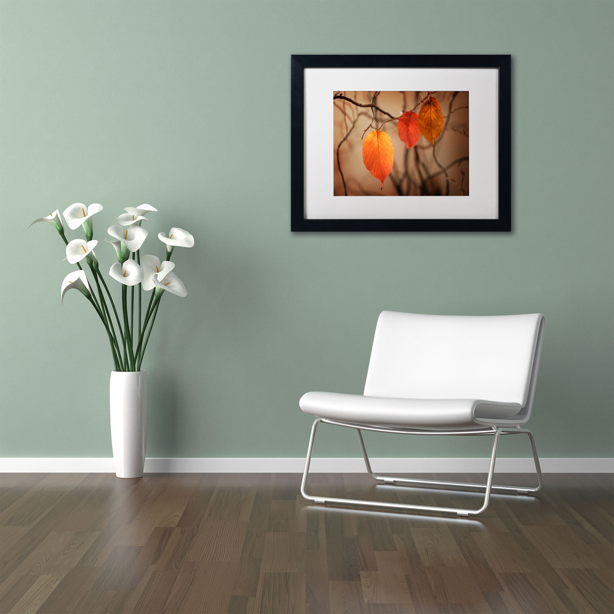 Trademark Fine Art "Leaves after Leaves" Canvas Art by Philippe Sainte-Laudy, White Matte, Black Frame