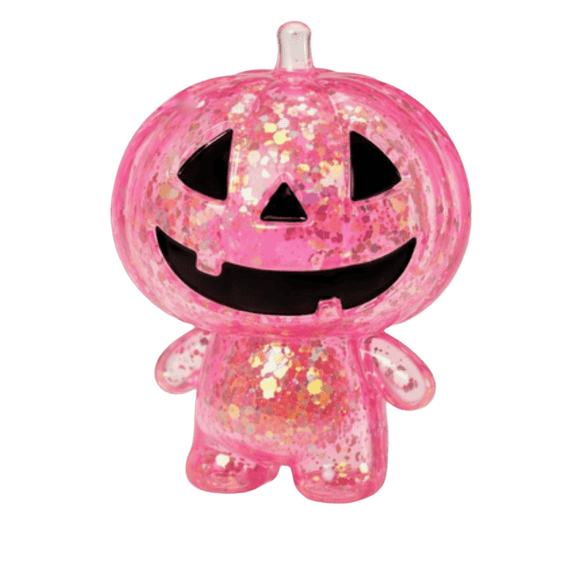 Voglyf Stress Relief Glitter Pumpkin Halloween Anxiety Relie Toy, Sequins Lantern Squeeze Fidget Ball, Slow Rebound Halloween Anxiety Relief Toy for Adults Party Favor Reward Gift,Pink