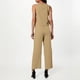 thumbnail image 3 of Conjunto de dos piezas de lino de color liso para mujer: top corto sin mangas con botones y pantalones de pierna ancha, tejido transpirable para el verano, 3 of 8