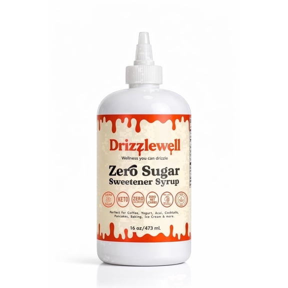 Drizzlewell Sweetener Syrup Squeeze Bottle Zero Sugar Zero Calories Keto Friendly 1-Count 16 Ounce