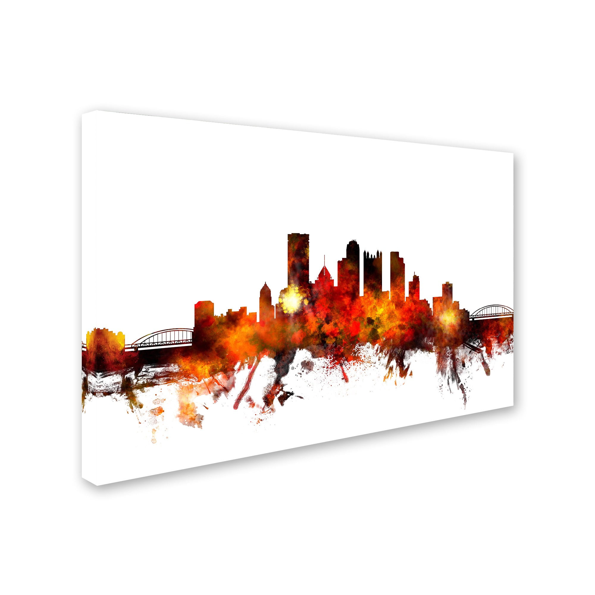 Trademark Fine Art "Pittsburgh Pennsylvania Skyline III" Canvas Art by Michael Tompsett