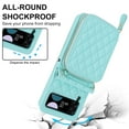 thumbnail image 6 of Dteck for Samsung Galaxy Z Flip 4 Case with Card Holder RFID Blocking, Crossbody Wallet Case for Z Flip4 with Adjustable Strap, Zipper Purse Leather Handbag Case Compatible with Galaxy Z Flip4,Mint, 6 of 6