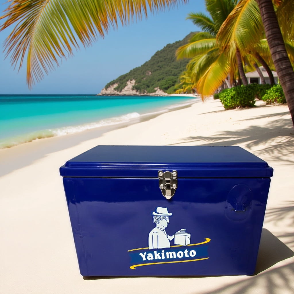 Yakimoto 20L Insulated Cooler Box With 4-Days Ice Retention, Portable Ice Chest -Reflex Blue, 35 Can Capacity, Lockable Metal Latches & Ergo Handle For Camping, Beach, Tailgating, Fishing