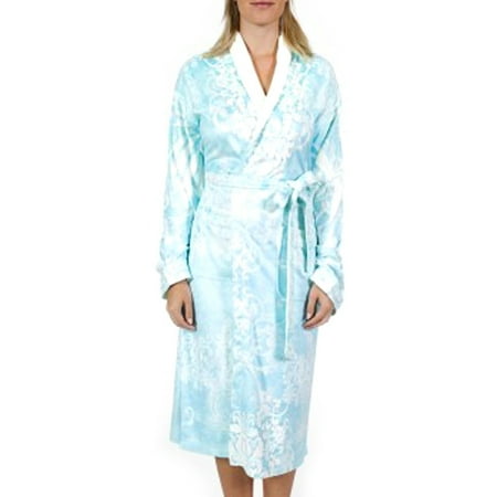 

Wrap Up by VP Romantic Aqua Turquoise Microfiber Long Robe S/M