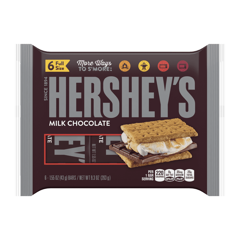 Hershey's, Milk Chocolate Candy Bars, 1.55 Oz., 6 Ct.