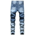 thumbnail image 5 of Ginsiom Mens Jeans Slim Fit Stretch Skinny Straight Leg Printed Denim Pants, 5 of 6