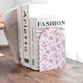 thumbnail image 6 of Naloa Rose Flowers 2 Pcs Bookend Large Capacity Office Book Ends for Home Office Library School Study Decoration, 6 of 8