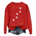 thumbnail image 4 of GUZOM Red Womens Valentine's Pet Paw Print Crewneck Sweatshirt - Cozy Loose Sweet Pullover for Dog/Cat Lovers & Casual Daily Wear,Size XL, 4 of 8