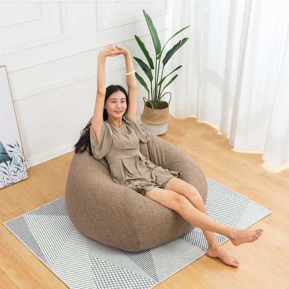 Multiple Colors Indoor Home Decor Bean Bag Cover Tatami Chairs Couch Lazy Sofa Lounger Soft Washable Cover (Not Included Filling)