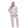 thumbnail image 2 of White Mark Women's Floral Long Sleeve Button-Down Pajama Set, 2 of 6