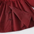 thumbnail image 6 of Girls Gingham Long Sleeve Button Front Puff Sleeve Shirt Dress Red Stretchy Casual Fall Dress for Kids,Size 12 T, 6 of 9