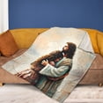 thumbnail image 2 of Lotusprinthandmade Jesus Hugging Women Fleece Blanket 2 Sizes (Made in US) (60"x50"), Christian-Themed Blanket, Faith-Inspired Bedding, 2 of 5