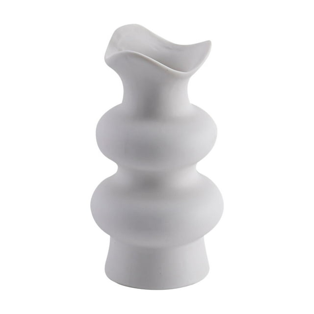 Jarrón de cerámica Jarrón moderno para flores Elegante arreglo floral Jarrón decorativo Blanco 16cm