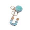 thumbnail image 1 of Flmtop Letter Pendant Plush Ball Key Chain Resin Sequin Buckle Keyring Holder Charm Decoration, 1 of 10