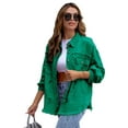 thumbnail image 5 of Aria Romance Women's Oversized Distressed Denim Shacket - Long Sleeve Button Down Lapel Jacket & Coat S-2XL, 5 of 11