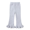 thumbnail image 3 of Baby Toddler Girl Flare Pants Toddler Bell Bottom Leggings Girls Soft Cotton Ribbed Ruffle Pants Clothes, 3 of 4