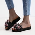 thumbnail image 6 of Women's New Summer One-line Floral Over Flat Sandals Sandals for Women Black 37, 6 of 8