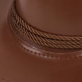 thumbnail image 4 of Jiibva Western Cowboy Hat Leather Vintage Sun Cap Large Curved Wide Brim With Windproof Goggles for Men and Women, 4 of 7