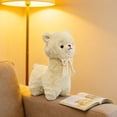 thumbnail image 4 of Cuddly White Alpaca Llama Lamb Toy - 13" Stuffed Animal Cushion Plush Doll, Kawaii Plushie, 4 of 6