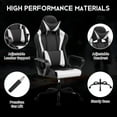 thumbnail image 7 of BIQWBIC Gaming Chair, High-Back Ergonomic Video Game Chair for Teen, with Adjustable Seat, Lumbar Support, Armrest and Headrest, White, 7 of 7