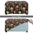 thumbnail image 5 of Xixirimido Colored Mushroom Grass Pattern Stretch Ottoman Cover Rectangle Footstool Slipcover Folding Storage Stool Protector Nonslip Footrest Ottoman Cover with Elastic Bottom,Small, 5 of 7