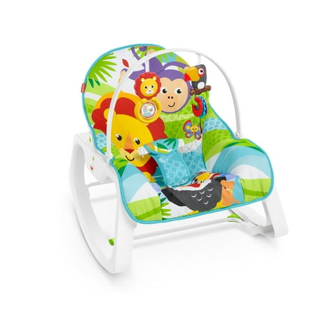 Fisher-Price Infant-to-Toddler Rocker with Removable Toy Bar, Green